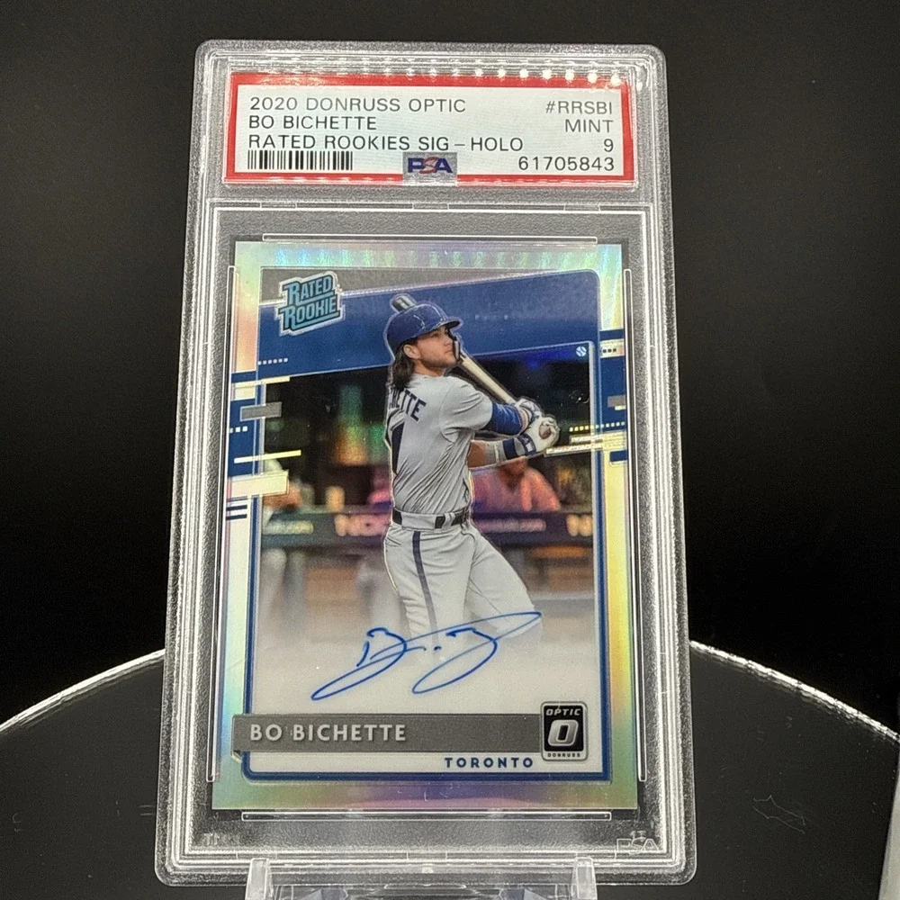 2020 Donruss Optic Bo Bichette Rated‎ Rookie Auto Holo RC Blue Jays PSA 9